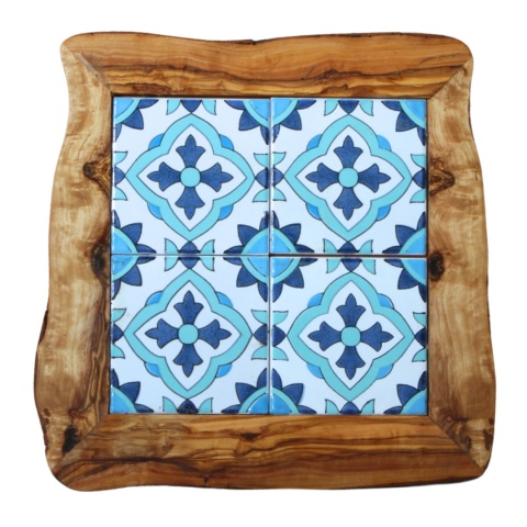 Deska z drewna oliwnego do krojenia serwowania wzór 9 35x30cm Deska z drewna oliwnego do krojenia serwowania wzór 9 35x30cm