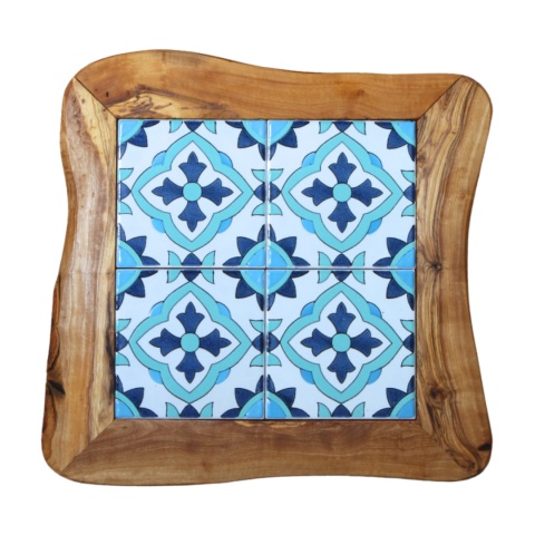 Deska z drewna oliwnego do krojenia serwowania wzór 9 35x30cm Deska z drewna oliwnego do krojenia serwowania wzór 9 35x30cm