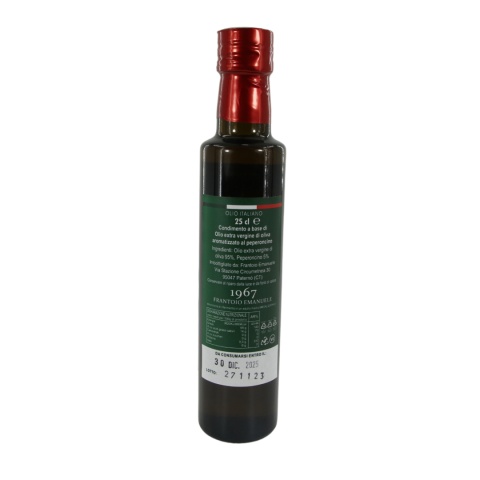FRANTOIO EMANUELE aromatyzowana oliwa z oliwek smak Peperoncino 250ml FRANTOIO EMANUELE aromatyzowana oliwa z oliwek smak Peperoncino 250ml