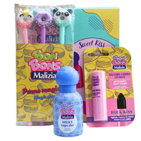 MALIZIA BON BONS Zestaw Prezentowy Dla Dzieci Perfum+Błyszczyk+Długopisy MALIZIA BON BONS Zestaw Prezentowy Dla Dzieci Perfum+Błyszczyk+Długopisy