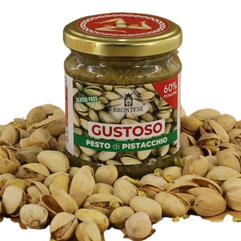 PESTO PISTACJOWE 60% Gustoso włoskie BRONTESE Sycylia 190g PESTO PISTACJOWE 60% Gustoso włoskie BRONTESE Sycylia 190g