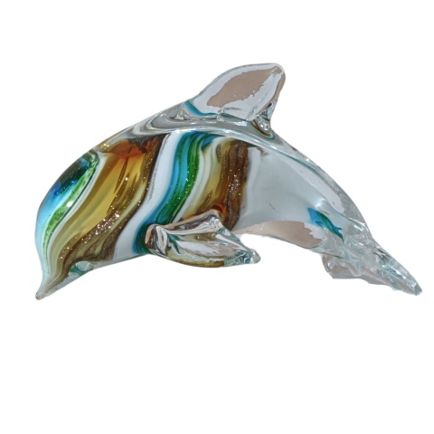 SZKLANA DEKORACJA Delfin Wielobarwny 12cm Typu MURANO SZKLANA DEKORACJA Delfin Wielobarwny 12cm Typu MURANO