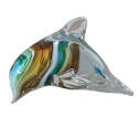 SZKLANA DEKORACJA Delfin Wielobarwny 12cm Typu MURANO