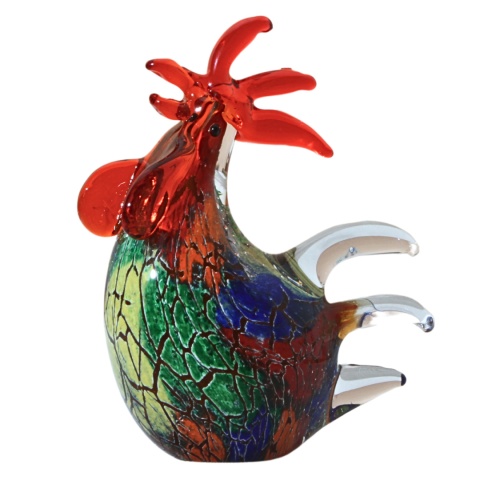 SZKLANA DEKORACJA Kogut Wielobarwny 16cm Typu MURANO SZKLANA DEKORACJA Kogut Wielobarwny 16cm Typu MURANO