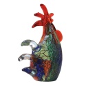 SZKLANA DEKORACJA Kogut Wielobarwny 16cm Typu MURANO