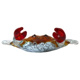 SZKLANA DEKORACJA Krab Bursztynowy 18cm Typu MURANO