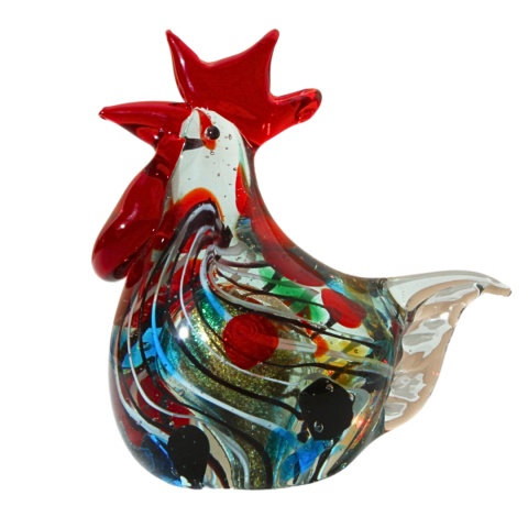 SZKLANA DEKORACJA Kura Złote Jajko 13cm Typu MURANO SZKLANA DEKORACJA Kura Złote Jajko 13cm Typu MURANO
