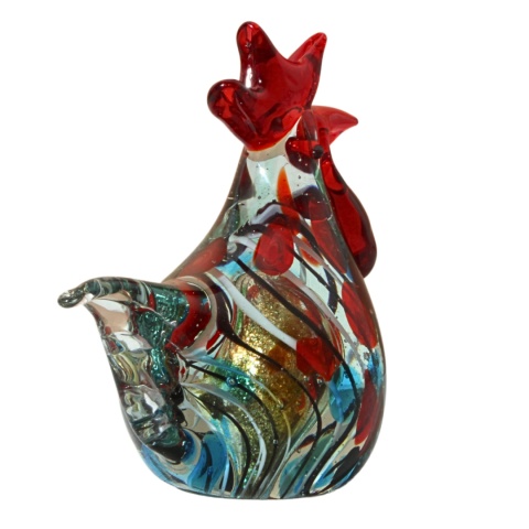 SZKLANA DEKORACJA Kura Złote Jajko 13cm Typu MURANO SZKLANA DEKORACJA Kura Złote Jajko 13cm Typu MURANO