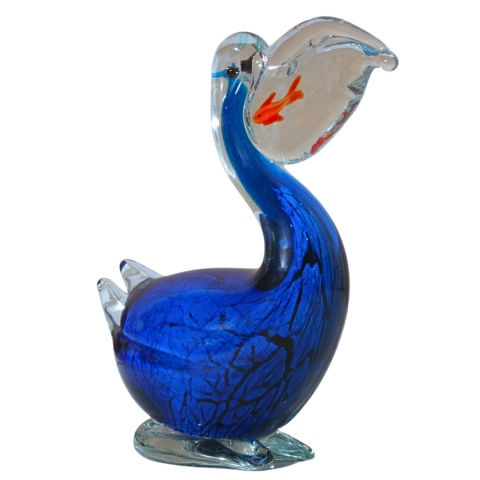 SZKLANA DEKORACJA Pelikan Niebieski 17cm SZKLANA DEKORACJA Pelikan Niebieski 17cm