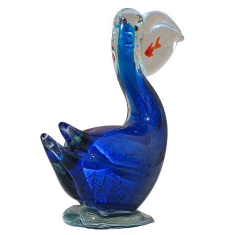 SZKLANA DEKORACJA Pelikan Niebieski 17cm SZKLANA DEKORACJA Pelikan Niebieski 17cm