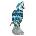 SZKLANA DEKORACJA Sowa Biało-Niebieska 23cm Typu MURANO