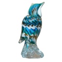 SZKLANA DEKORACJA Sowa Biało-Niebieska 23cm Typu MURANO