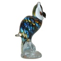 SZKLANA DEKORACJA Sowa Niebieska 19cm Typu MURANO