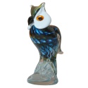 SZKLANA DEKORACJA Sowa Niebieska 19cm Typu MURANO