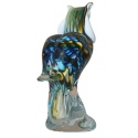 SZKLANA DEKORACJA Sowa Niebieska 19cm Typu MURANO