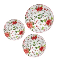 ARCA Komplet SERWIS OBIADOWY Zestaw Kwiaty 18 el. 6 osób Porcelana