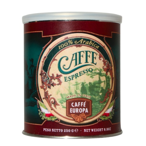 CAFFE EUROPA KAWA ESPRESSO Mielona 100% Arabica Puszka 250g Włochy CAFFE EUROPA KAWA ESPRESSO Mielona 100% Arabica Puszka 250g Włochy