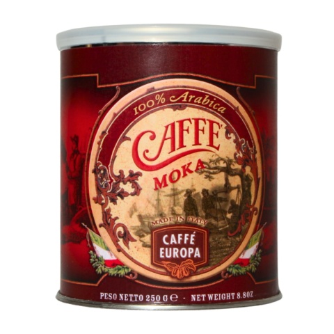 CAFFE EUROPA KAWA MOKA Mielona 100% Arabica Puszka 250g Włochy CAFFE EUROPA KAWA MOKA Mielona 100% Arabica Puszka 250g Włochy