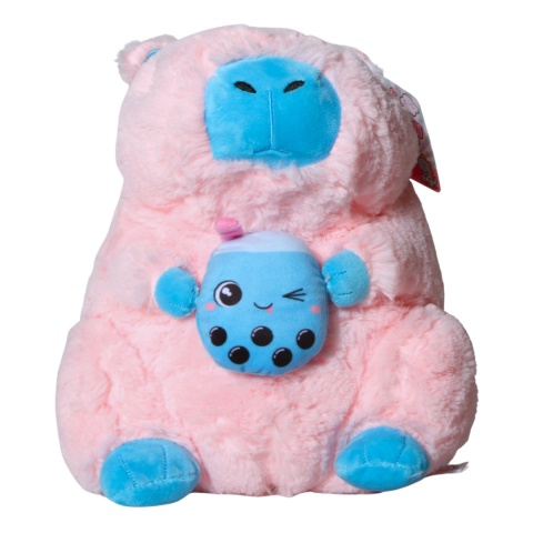 MASKOTKA KAPIBARA BUBBLE TEA Różowa Przytulanka 28cm MASKOTKA KAPIBARA BUBBLE TEA Różowa Przytulanka 28cm