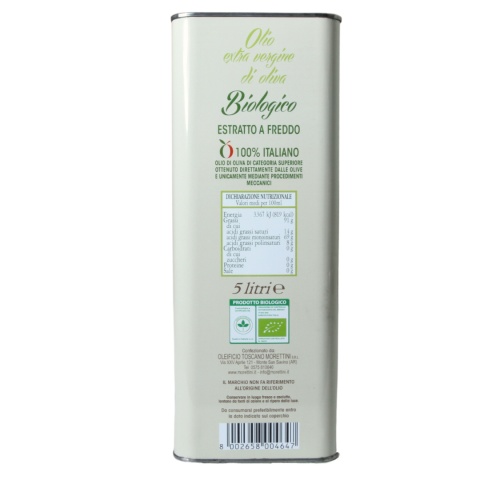 MORETTINI BIOLIVA Extra Vergine Puszka 5L 100% Italiano Włochy Toskania MORETTINI BIOLIVA Extra Vergine Puszka 5L 100% Italiano Włochy Toskania