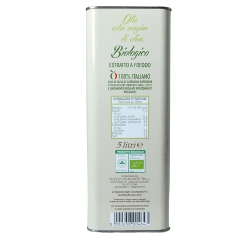MORETTINI BIOLIVA Extra Vergine Puszka 5L 100% Italiano Włochy Toskania MORETTINI BIOLIVA Extra Vergine Puszka 5L 100% Italiano Włochy Toskania