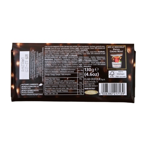 NOVI Czekolada Gorzka Z Orzechami Nocciolato Fondente 130g NOVI Czekolada Gorzka Z Orzechami Nocciolato Fondente 130g