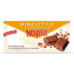 NOVI Czekolada mleczna z biszkoptem i chrupiącymi płatkami karmelu 100g