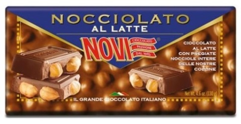 NOVI Czekolada mleczna z orzechami Nocciolato Al Latte 130g - całe orzechy NOVI Czekolada mleczna z orzechami Nocciolato Al Latte 130g - całe orzechy
