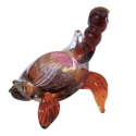 SZKLANA DEKORACJA Bursztynowy Żółw + Meduza 18cm Typu MURANO