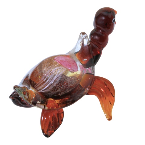 SZKLANA DEKORACJA Bursztynowy Żółw + Meduza 18cm Typu MURANO SZKLANA DEKORACJA Bursztynowy Żółw + Meduza 18cm Typu MURANO