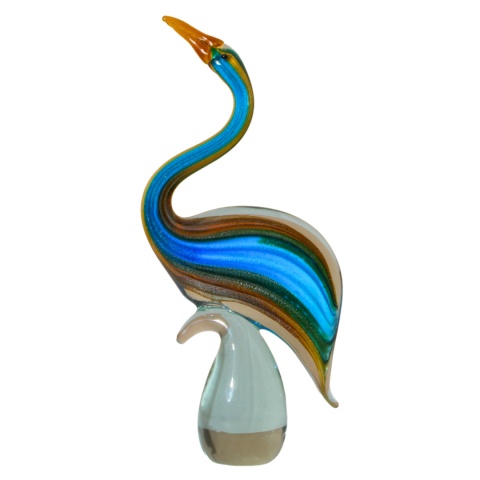 SZKLANA DEKORACJA Czapla Wielobarwna 37cm Typu MURANO SZKLANA DEKORACJA Czapla Wielobarwna 37cm Typu MURANO