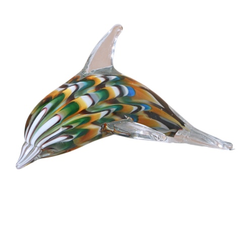 SZKLANA DEKORACJA Delfin Wielobarwny 20cm Typu MURANO SZKLANA DEKORACJA Delfin Wielobarwny 20cm Typu MURANO