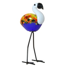 SZKLANA DEKORACJA Flaming Niebieski 26cm Typu MURANO