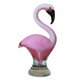 SZKLANA DEKORACJA Flaming Różowy 20cm Typu MURANO