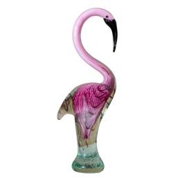 SZKLANA DEKORACJA Flaming Różowy 35cm Typu MURANO