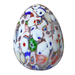 SZKLANA DEKORACJA Jajko Białe 10cm Typu MURANO