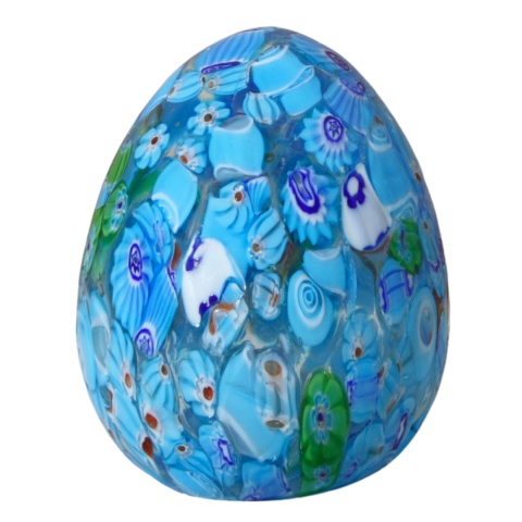 SZKLANA DEKORACJA Jajko Niebieskie 10cm Typu MURANO SZKLANA DEKORACJA Jajko Niebieskie 10cm Typu MURANO