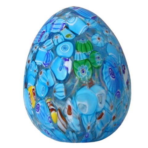 SZKLANA DEKORACJA Jajko Niebieskie 10cm Typu MURANO SZKLANA DEKORACJA Jajko Niebieskie 10cm Typu MURANO