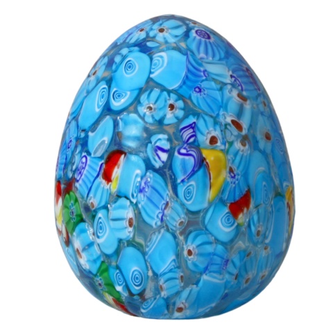 SZKLANA DEKORACJA Jajko Niebieskie 10cm Typu MURANO SZKLANA DEKORACJA Jajko Niebieskie 10cm Typu MURANO