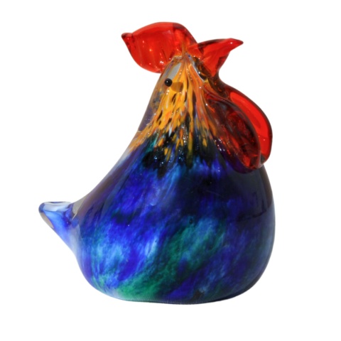 SZKLANA DEKORACJA Kogucik Niebieski 9cm Typu MURANO SZKLANA DEKORACJA Kogucik Niebieski 9cm Typu MURANO