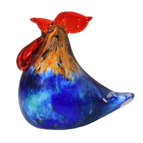 SZKLANA DEKORACJA Kogucik Niebieski 9cm Typu MURANO SZKLANA DEKORACJA Kogucik Niebieski 9cm Typu MURANO