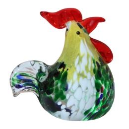 SZKLANA DEKORACJA Kogucik Żółty 9cm Typu MURANO