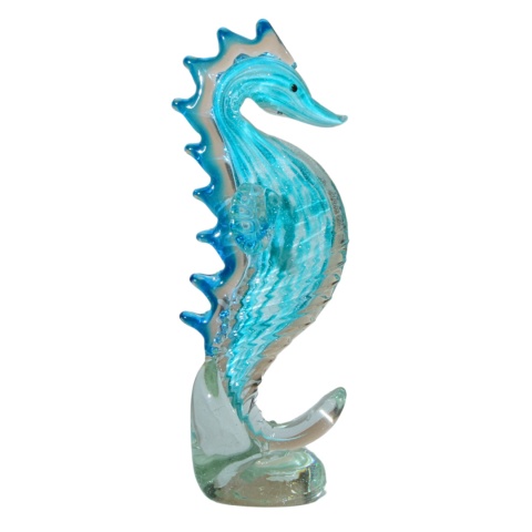 SZKLANA DEKORACJA Konik Morski Niebieski 26cm Typu MURANO SZKLANA DEKORACJA Konik Morski Niebieski 26cm Typu MURANO