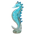 SZKLANA DEKORACJA Konik Morski Niebieski 26cm Typu MURANO
