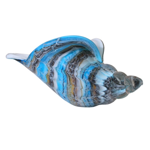 SZKLANA DEKORACJA Muszla Niebieska 24cm Typu MURANO SZKLANA DEKORACJA Muszla Niebieska 24cm Typu MURANO