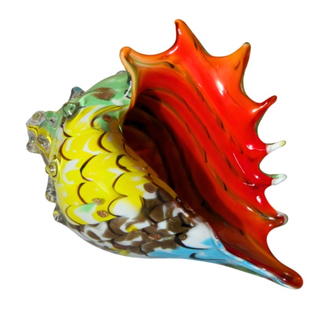 SZKLANA DEKORACJA Muszla Wielobarwna 35cm Typu MURANO SZKLANA DEKORACJA Muszla Wielobarwna 35cm Typu MURANO