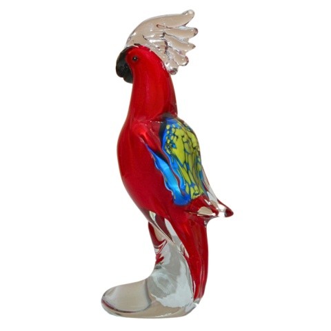 SZKLANA DEKORACJA Papuga Czerwona 20cm Typu MURANO SZKLANA DEKORACJA Papuga Czerwona 20cm Typu MURANO