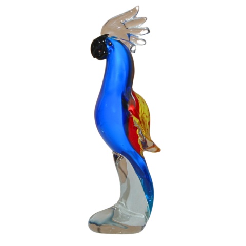SZKLANA DEKORACJA Papuga Niebieska 23cm Typu MURANO SZKLANA DEKORACJA Papuga Niebieska 23cm Typu MURANO
