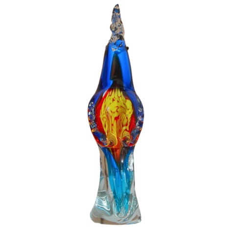 SZKLANA DEKORACJA Papuga Niebieska 23cm Typu MURANO SZKLANA DEKORACJA Papuga Niebieska 23cm Typu MURANO