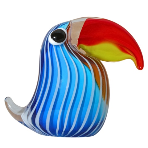 SZKLANA DEKORACJA Tukan Niebieski 19cm Typu MURANO SZKLANA DEKORACJA Tukan Niebieski 19cm Typu MURANO